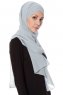 Mehtap - Grey Practical One Piece Chiffon Hijab