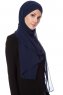 Mehtap - Navy Blue Practical One Piece Chiffon Hijab