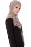 Mehtap - Taupe Practical One Piece Chiffon Hijab