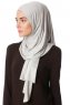 Melek - Light Grey Premium Jersey Hijab - Ecardin