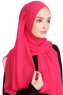 Merve Fuschia Krep Chiffon Hijab 4A128d