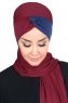 Mikaela - Bordeaux & Navy Blue Practical Cotton Hijab