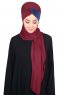 Mikaela - Bordeaux & Navy Blue Practical Cotton Hijab