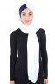 Mikaela - Creme & Navy Blue Practical Cotton Hijab