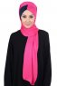 Mikaela - Fuchsia & Navy Blue Practical Cotton Hijab