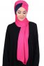 Mikaela - Fuchsia & Navy Blue Practical Cotton Hijab
