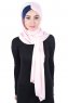 Mikaela - Dusty Pink & Navy Blue Practical Cotton Hijab