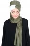 Mikaela - Khaki & Creme Practical Cotton Hijab