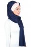 Mikaela - Navy Blue & Dusty Pink Practical Cotton Hijab