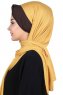 Mikaela - Mustard & Brown Practical Cotton Hijab