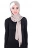Mikaela - Taupe & Creme Practical Cotton Hijab