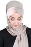 Mikaela - Taupe & Dusty Pink Practical Cotton Hijab