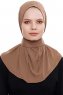 Narin - Brown Practical One Piece Crepe Hijab