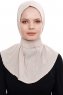 Narin - Light Taupe Practical One Piece Crepe Hijab