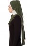 Naz - Khaki & Light Beige Practical One Piece Hijab - Ecardin