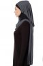 Naz - Dark Grey & Black Practical One Piece Hijab - Ecardin