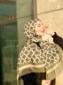 Nona - Khaki Patterned Cotton Hijab - Mirach