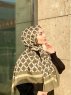 Nona - Khaki Patterned Cotton Hijab - Mirach