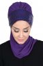 Olga - Purple & Purple Chiffon Turban