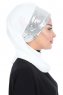 Olga - Offwhite & Silver Chiffon Turban