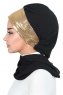 Olga - Black & Gold Chiffon Turban