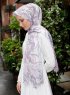 Pariza - Purple Leaf Patterned Hijab