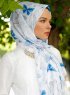 Parwin - Blue Patterned Hijab - Sal Evi