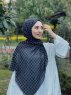 Qiana - Black Patterned Cotton Hijab