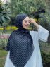 Qiana - Black Patterned Cotton Hijab