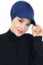 Sandra - Navy Blue Cotton Turban - Ayse Turban