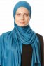 Seda - Petrol Blue Jersey Hijab - Ecardin