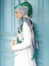 Yumna - Dark Green Patterned Hijab