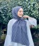 Soheila - Black & Grey Patterned Cotton Hijab