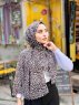 Suha - Taupe Leopard Patterned Cotton Hijab