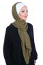 Vera - Creme & Khaki Practical Chiffon Hijab