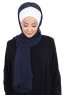 Vera - Creme & Navy Blue Practical Chiffon Hijab