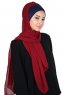 Vera - Navy Blue & Bordeaux Practical Chiffon Hijab