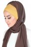 Vera - Mustard & Brown Practical Chiffon Hijab