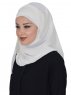Viola Creme Chiffon Hijab Ayse Turban 325516-3