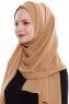 Yara - Light Caramel Practical One Piece Crepe Hijab