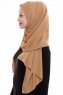 Yara - Light Caramel Practical One Piece Crepe Hijab