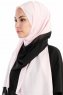 Yelda Svart & Rosa Chiffon Hijab Sjal Madame Polo 130034-2