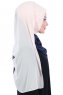 Ylva - Beige & Navy Blue Practical Chiffon Hijab