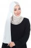 Ylva - Creme & Taupe Practical Chiffon Hijab