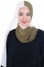 Ylva - Khaki & Beige Practical Chiffon Hijab