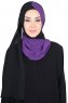 Ylva - Purple & Black Practical Chiffon Hijab