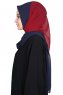 Ylva - Navy Blue & Bordeaux Practical Chiffon Hijab