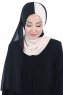 Ylva - Black & Beige Practical Chiffon Hijab