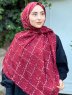 Zakiyah - Bordeaux Patterned Cotton Hijab