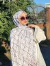 Zakiyah - White Patterned Cotton Hijab